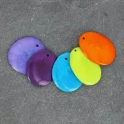 Fine Tagua slice 25-35 mm black x1