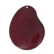Fine Tagua slice 35-45 mm burgundy x1