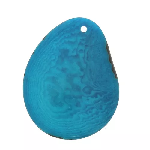 Thin slice of Tagua35-45 mm Azure Blue x1