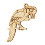 Parrot pendant 51x40mm wood Natural x1|raw }}