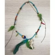 Parrot pendant 51x40mm wood Natural x1