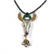 Bull head pendant 35mm Antique Silver Plating x1