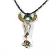 Bull head pendant 35mm Antique Silver Plating x1