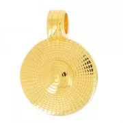 Round spiral pendant 31mm fine Gold plated x1