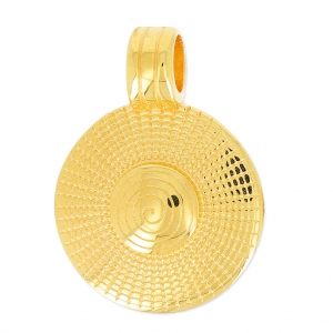 Round spiral pendant 31mm fine Gold plated x1