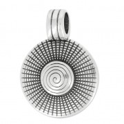 Round spiral pendant 31mm Antique Silver Plating x1