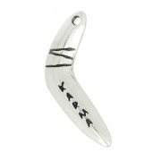 Boomerang karma pendant 29mm Antique Silver Plating x1