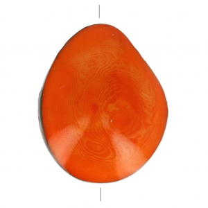 Worked tagua seed 35-50 mm Orange x 1