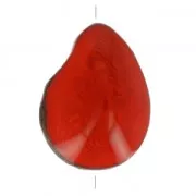 Worked tagua seed 35-50 mm Red x 1
