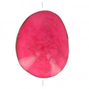 Worked tagua seed 35-50 mm Fuchsia x 1|raw }}