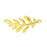 Spacer olive branch 2 holes 37x16mm fine Gold plated x1