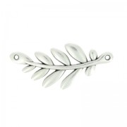 Spacer olive branch 2 holes 37x16mm Antique Silver Plating x1|raw }}