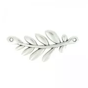 Spacer olive branch 2 holes 37x16mm Antique Silver Plating x1