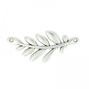 Spacer olive branch 2 holes 37x16mm Antique Silver Plating x1