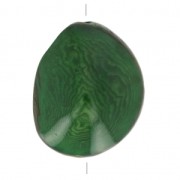 Worked tagua seed 35-50 mm Dark green x 1