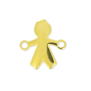 Spacer boy 2 rings 14x13mm fine Gold plated x1