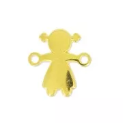 Spacer girl 2 rings 14x13mm fine Gold plated x1