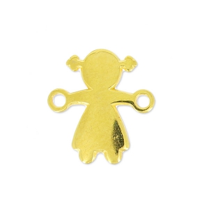 Spacer girl 2 rings 14x13mm fine Gold plated x1