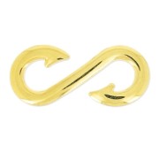 Fish hook clasp 30x13mm fine Gold plated x1