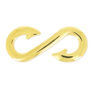 Fish hook clasp 30x13mm fine Gold plated x1