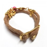 Rectangle hook 34x17mm for 5mm cord fine Gold plated x1