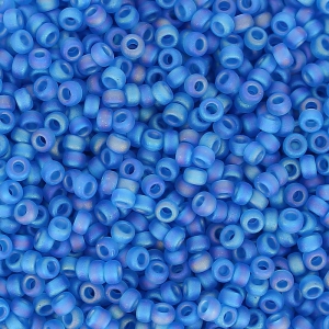 Miyuki Seed beads 15/0 149FR - Transparent Capri Blue Mat AB x8g