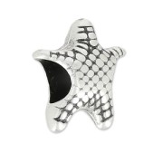 Starfish slider bead for 5mm cord Antique Silver Plating x1