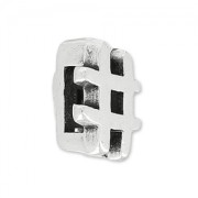 Hashtag slider bead for 5mm cord Antique Silver Plating tone x1|raw }}