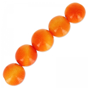 Tagua round beads 5 mm Orange x 8
