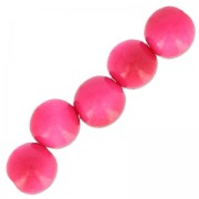 Tagua round beads 5 mm Fuchsia x 8|raw }}