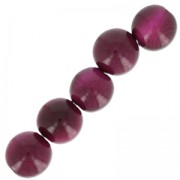 Tagua round beads 5 mm Violet x 8