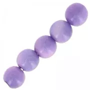 Tagua round beads 5 mm Lilac x 8