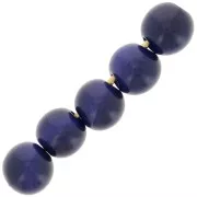 Tagua round beads 5 mm Blue x 8