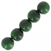 Tagua round beads 5 mm fir green x 8|raw }}