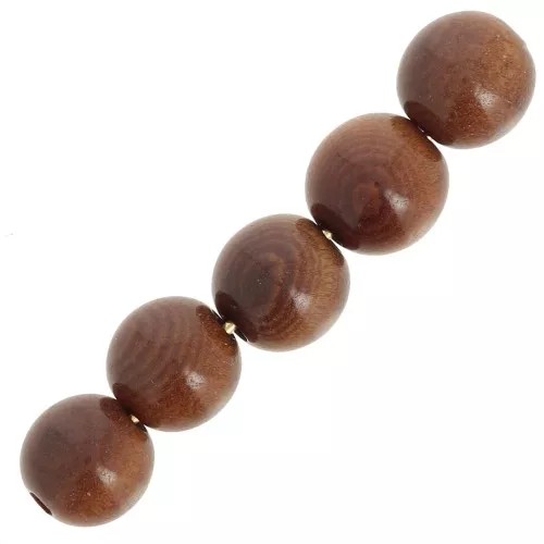 Tagua round beads 5 mm brown x 8