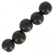 Tagua round beads 5 mm black x 8