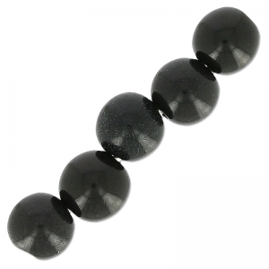 Tagua round beads 5 mm black x 8
