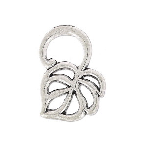 Pendant Philodendron Leaf 17x12 mm old silver tone x1