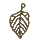 Pendant Leaf 26x14.5 mm bronze x1|raw }}