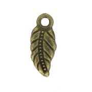 Pendant leaf 17x7 mm bronze x1|raw }}