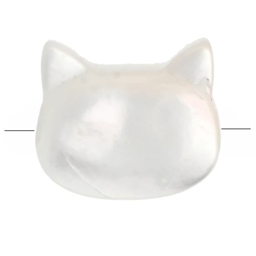 Cat's head bead 10 mm - Mother-of-pearl x1
