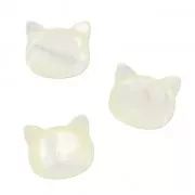 Cat's head bead 10 mm - Mother-of-pearl x1