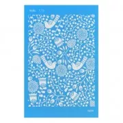 Silk Screen Moiko 74x105 mm - birds flowers pattern 7.13