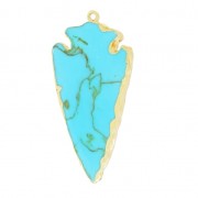 Arrow head pendant imitation Turquoise 63 mm gold tone/Turquoise x1