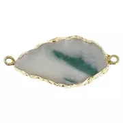 Spacer 2 rings Imitation Aigue Marine 45x20 mm Teal/doré