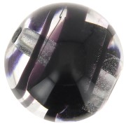 Striated Murano round 10mm Black x1