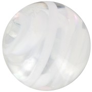 Striated Murano round 10mm white x1|raw }}