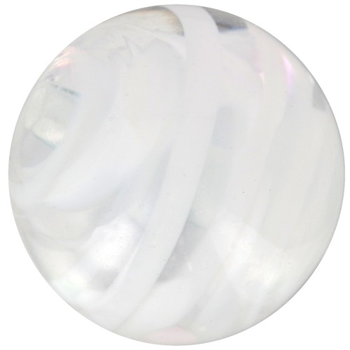 Striated Murano round 10mm white x1