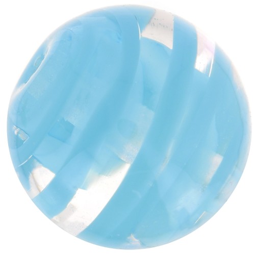 Striated Murano round  8mm Aquamarine x1