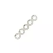 Spacers  5 loops 17x3.4mm silver tone x6